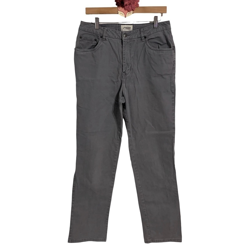 St. John’s Bay jeans stretch classic gray straight leg high rise denim 12 tall